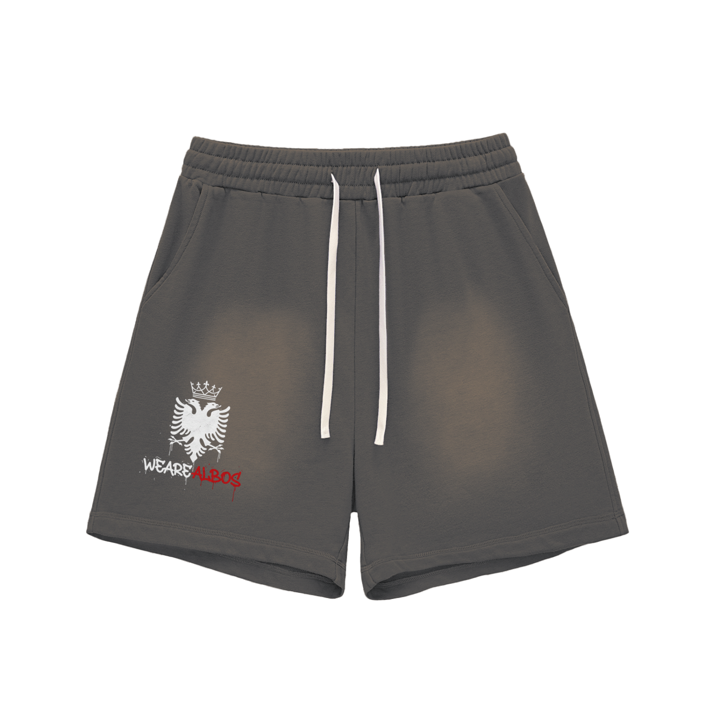 Sun Fade Raw Edge Cotton Shorts (Loose)