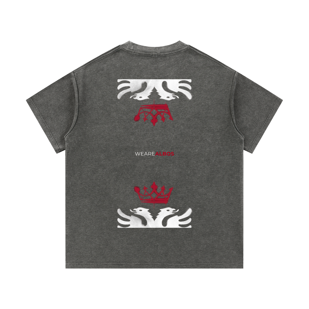 Mineral Wash Waffle Knit T-Shirt (Loose)