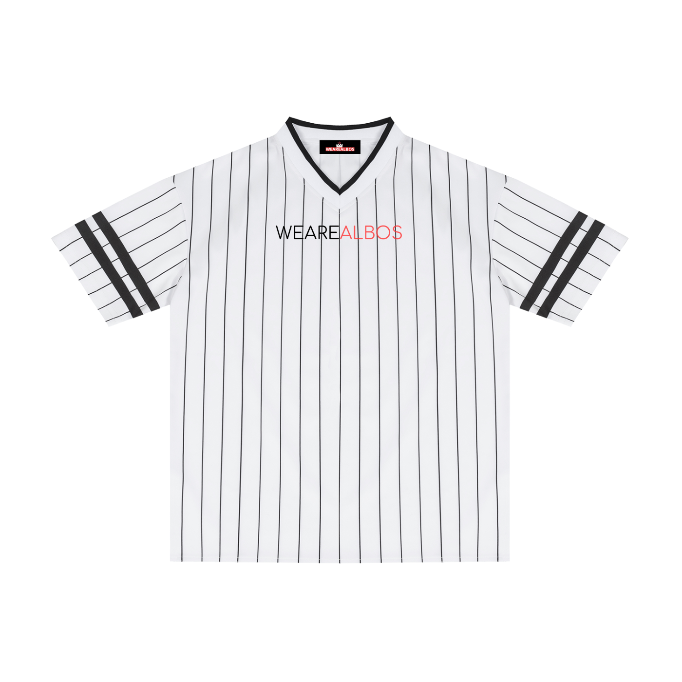 Unisex Striped Loose V-Neck T-Shirt (Loose)