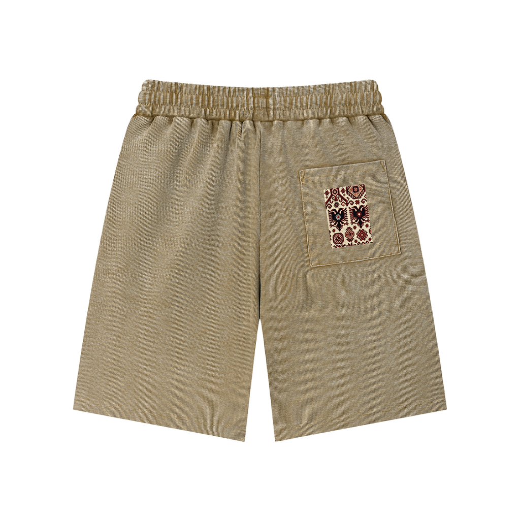 Mineral Wash Waffle Knit Shorts (Loose)