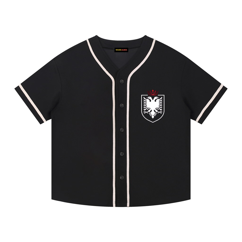 Contrast Piped Button-Up Jersey (Loose)