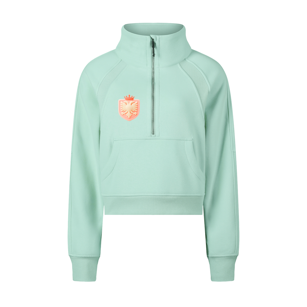 Cropped Half-Zip Sweatshirt (Bodycon)