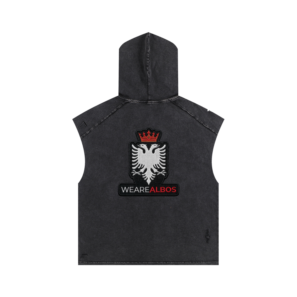 Snow Washed Boxy Hooded Tank Top
