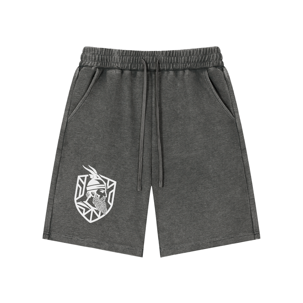 Mineral Wash Waffle Knit Shorts (Loose)