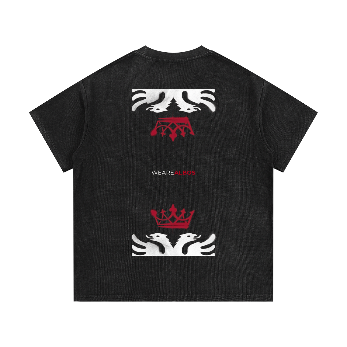 Mineral Wash Waffle Knit T-Shirt (Loose)