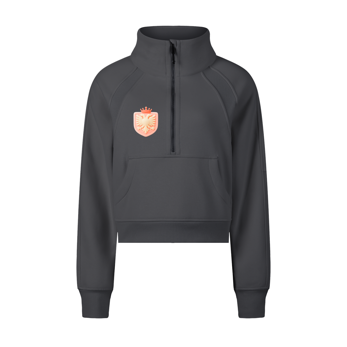 Cropped Half-Zip Sweatshirt (Bodycon)
