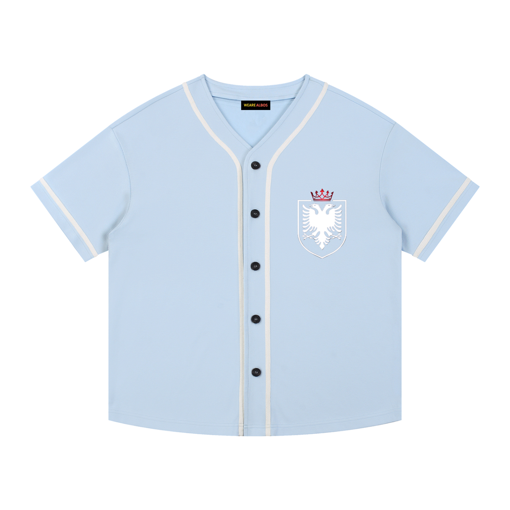 Contrast Piped Button-Up Jersey (Loose)