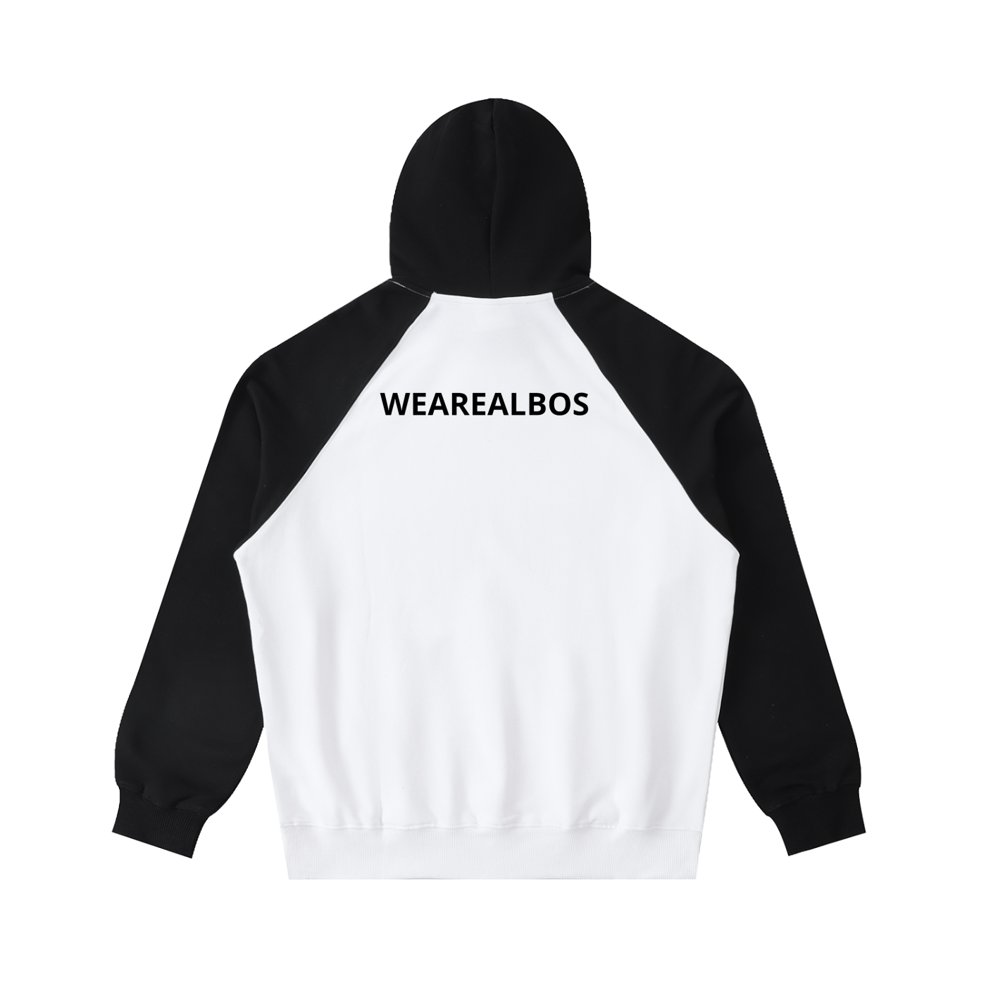 Color-Block Raglan Sleeve Hoodie (Loose)