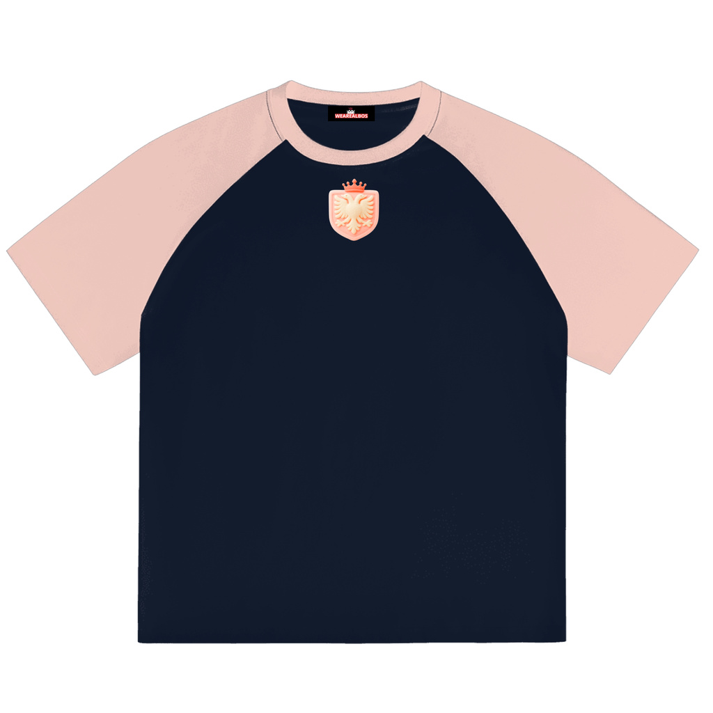 Color-Blocked Raglan Sleeve T-Shirt (Loose)