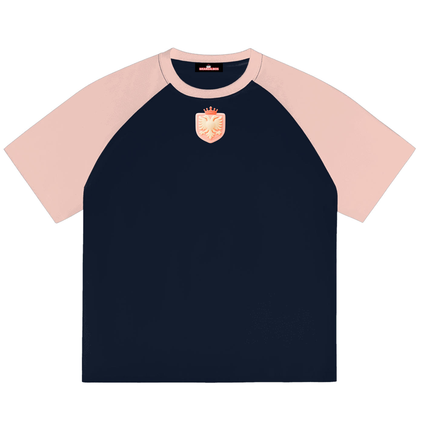 Color-Blocked Raglan Sleeve T-Shirt (Loose)