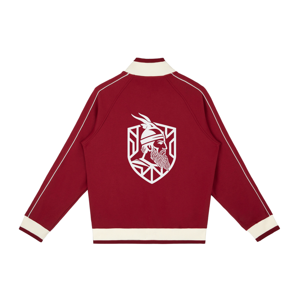 Color Block Raglan Sleeve Zip Track Jacket (Loose)