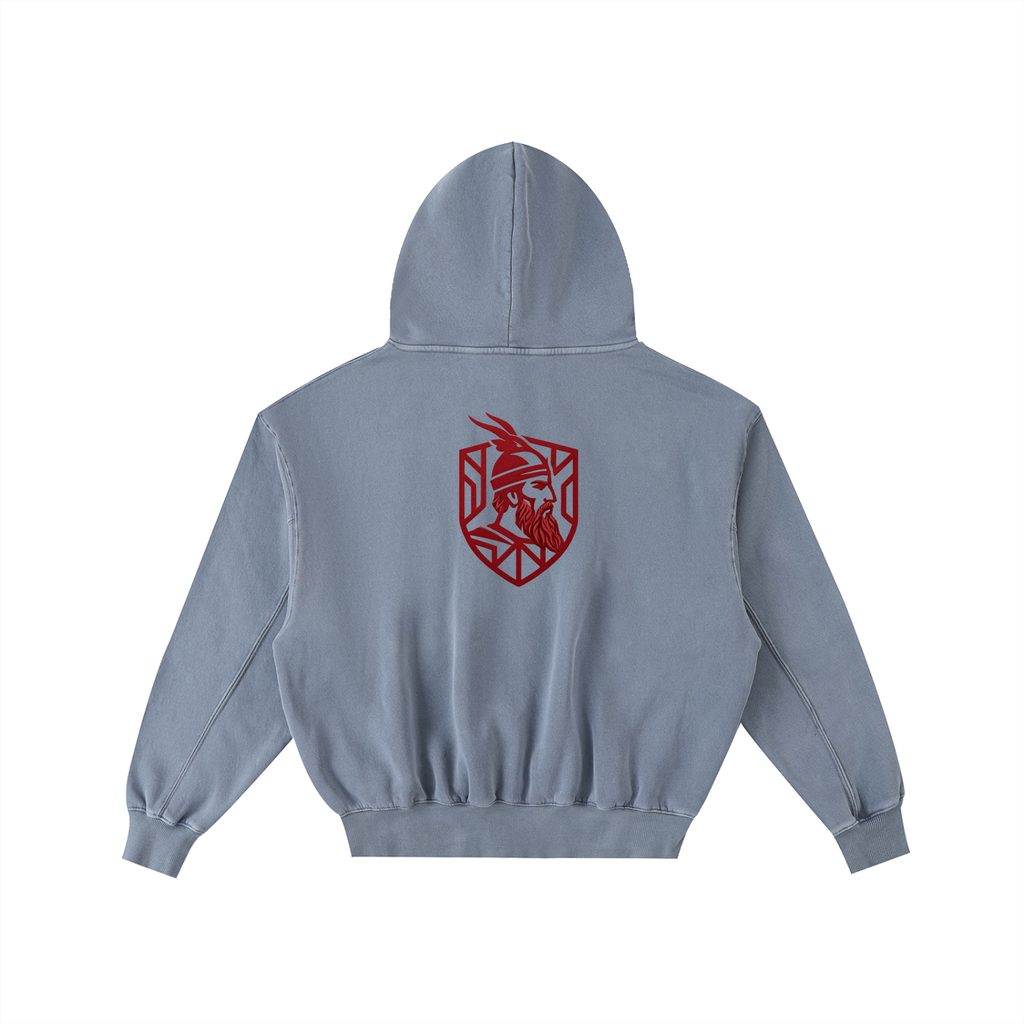 Frayed Enzyme Washed Fleece Hoodie