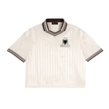 Contrast Stripes Polo Collar T-Shirt (Oversized)