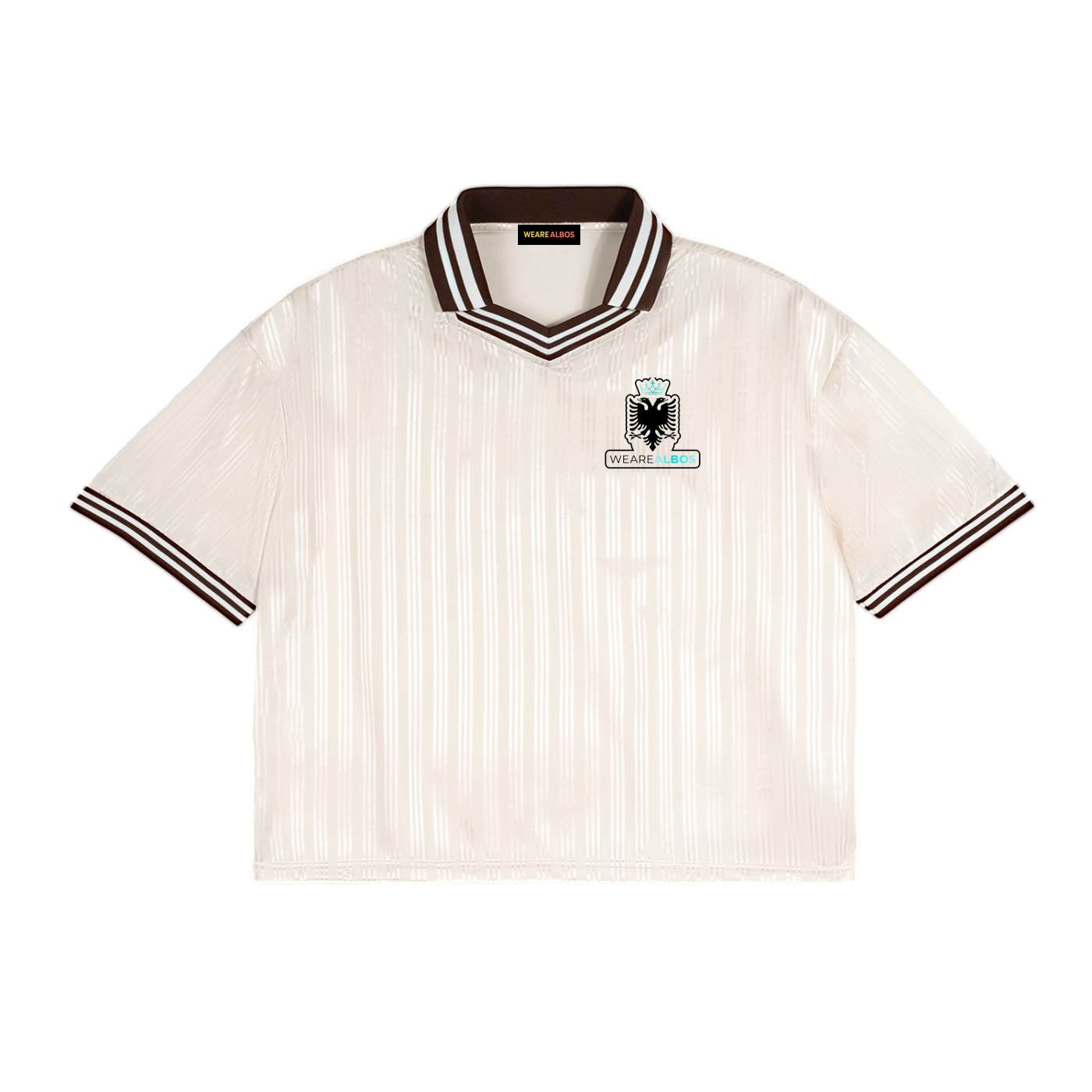 Contrast Stripes Polo Collar T-Shirt (Oversized)