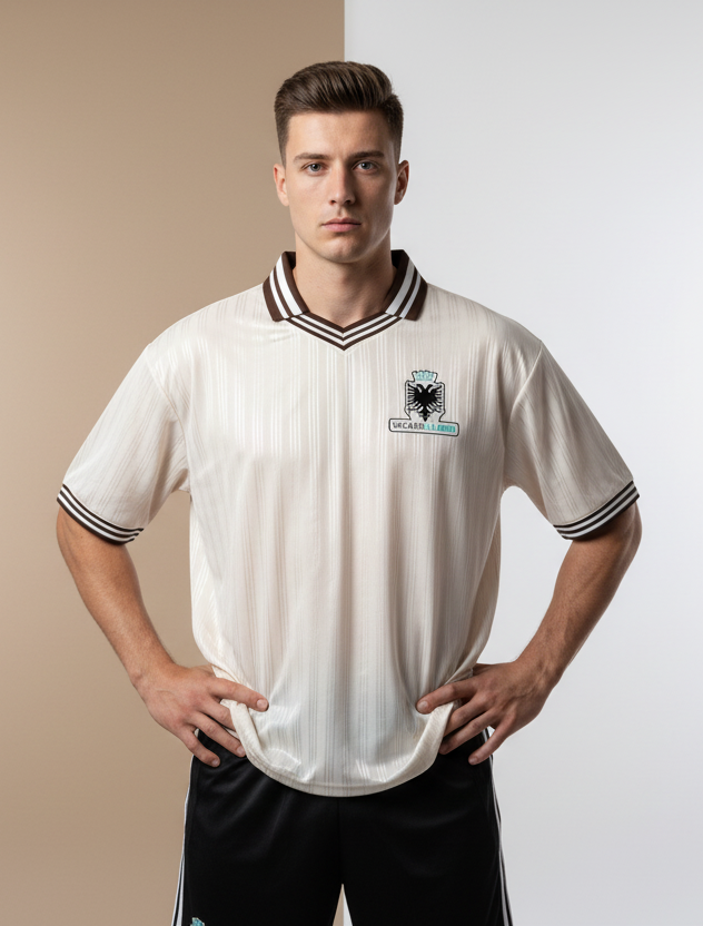 Contrast Stripes Polo Collar T-Shirt (Oversized)