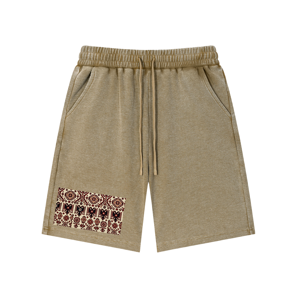 Mineral Wash Waffle Knit Shorts (Loose)