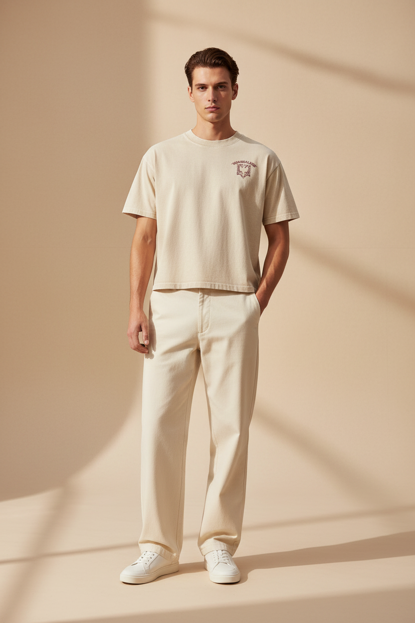 Mineral Wash Boxy Cotton T-Shirt (Loose)