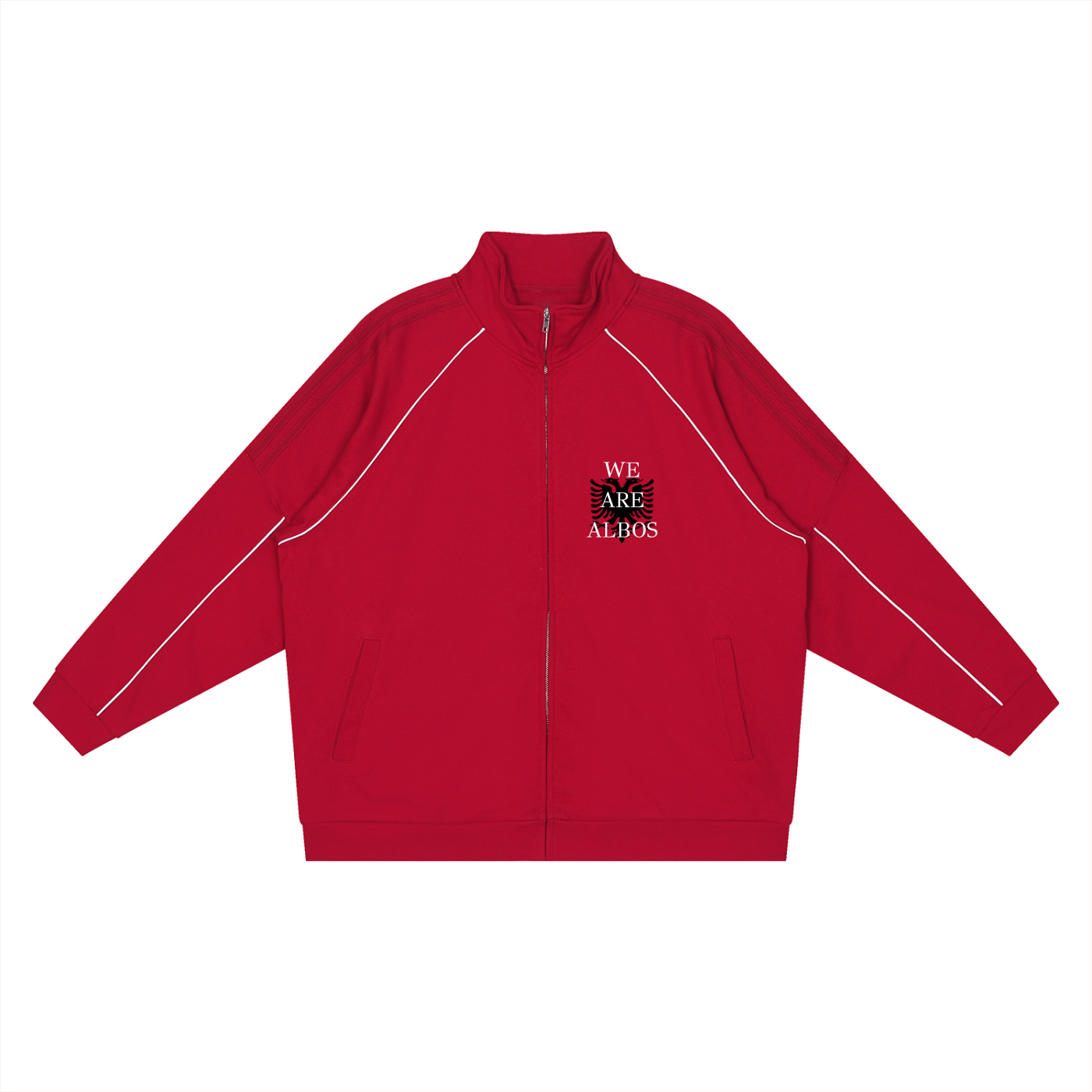 Reflection Striped Raglan Sleeve  Jacket (Loose)