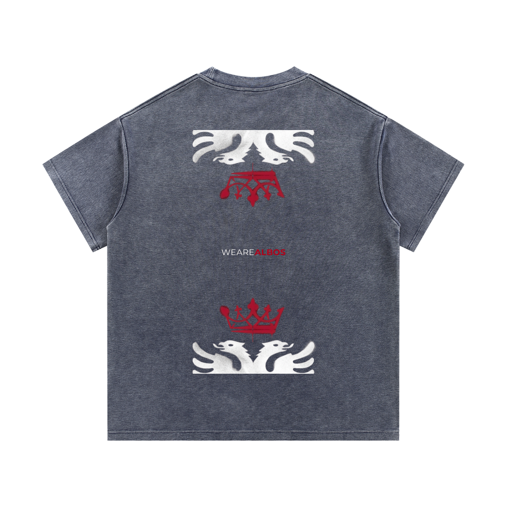 Mineral Wash Waffle Knit T-Shirt (Loose)
