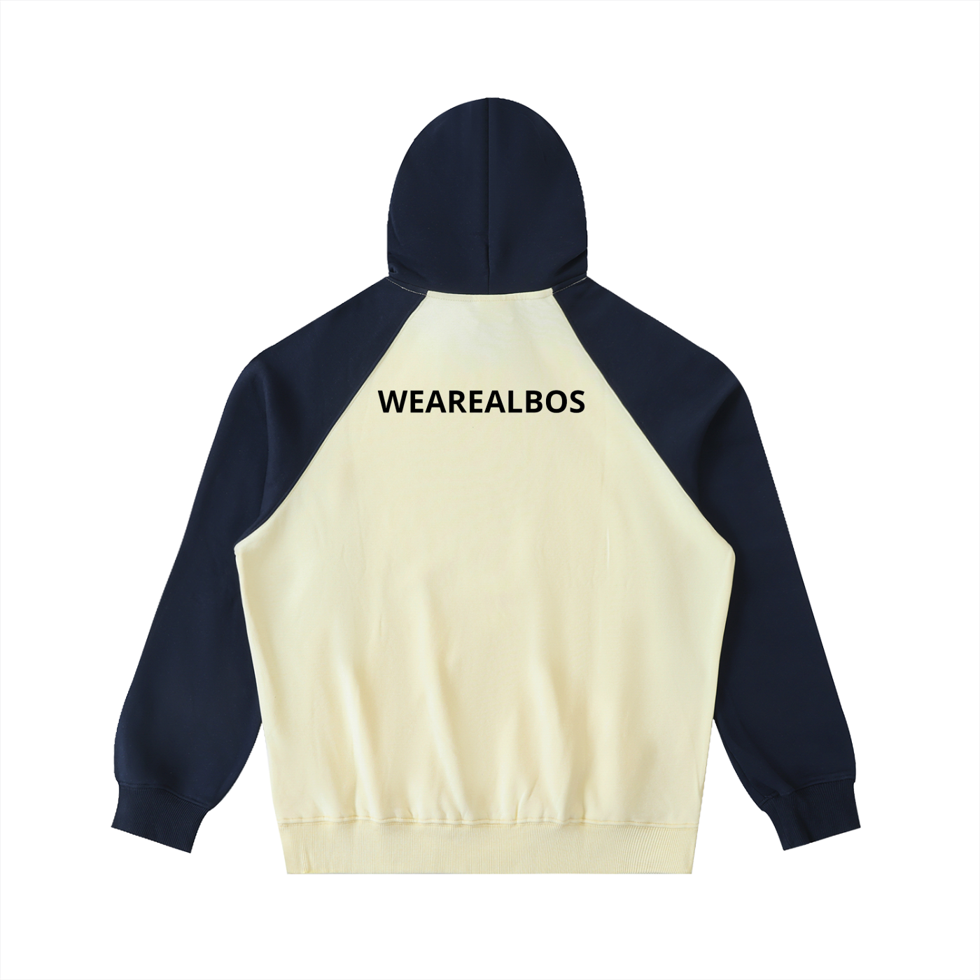 Color-Block Raglan Sleeve Hoodie (Loose)
