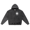 Snow Wash Oversized Zip-Up Hoodie (Loose)