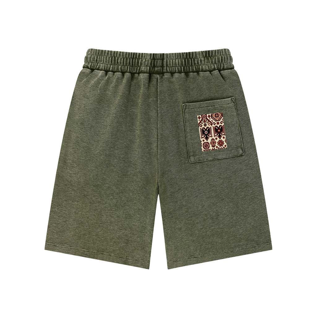 Mineral Wash Waffle Knit Shorts (Loose)