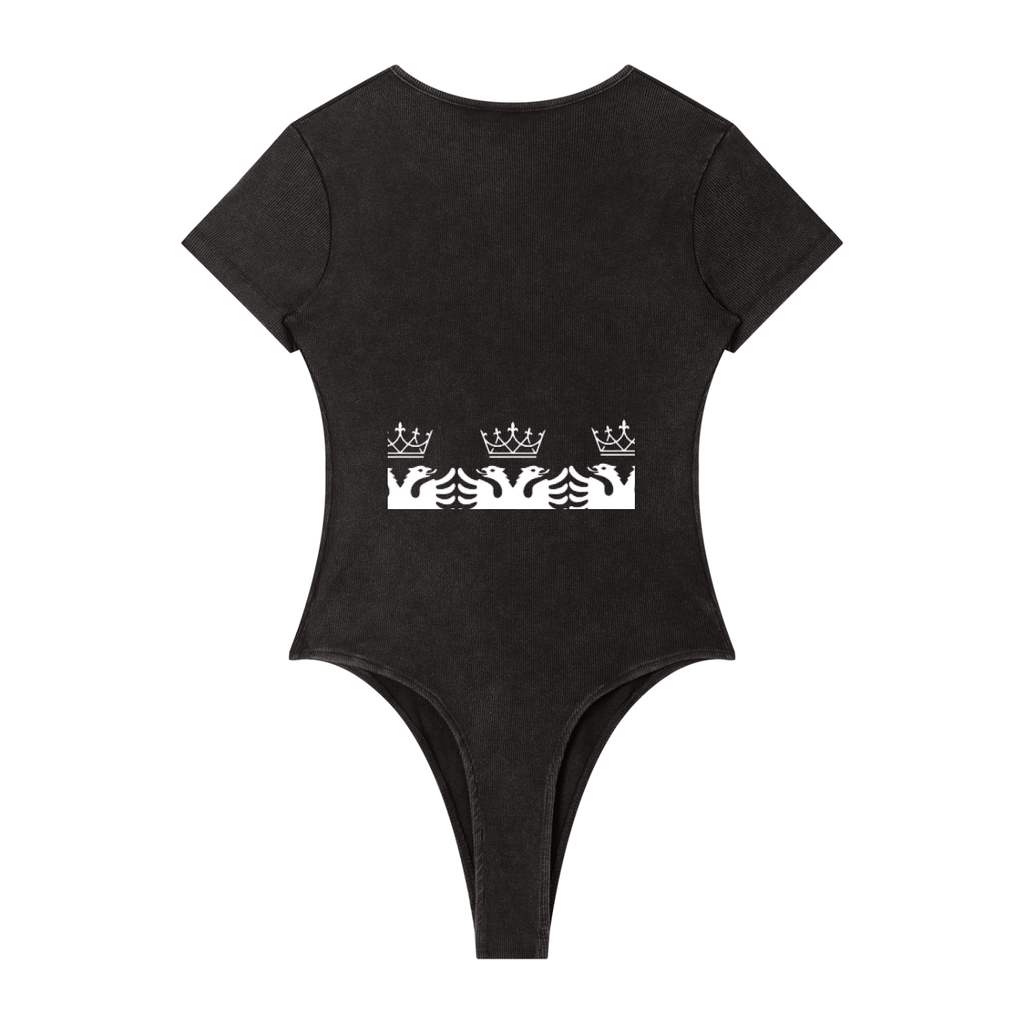 Women's Mineral Wash Crewneck Bodysuit (Bodycon)