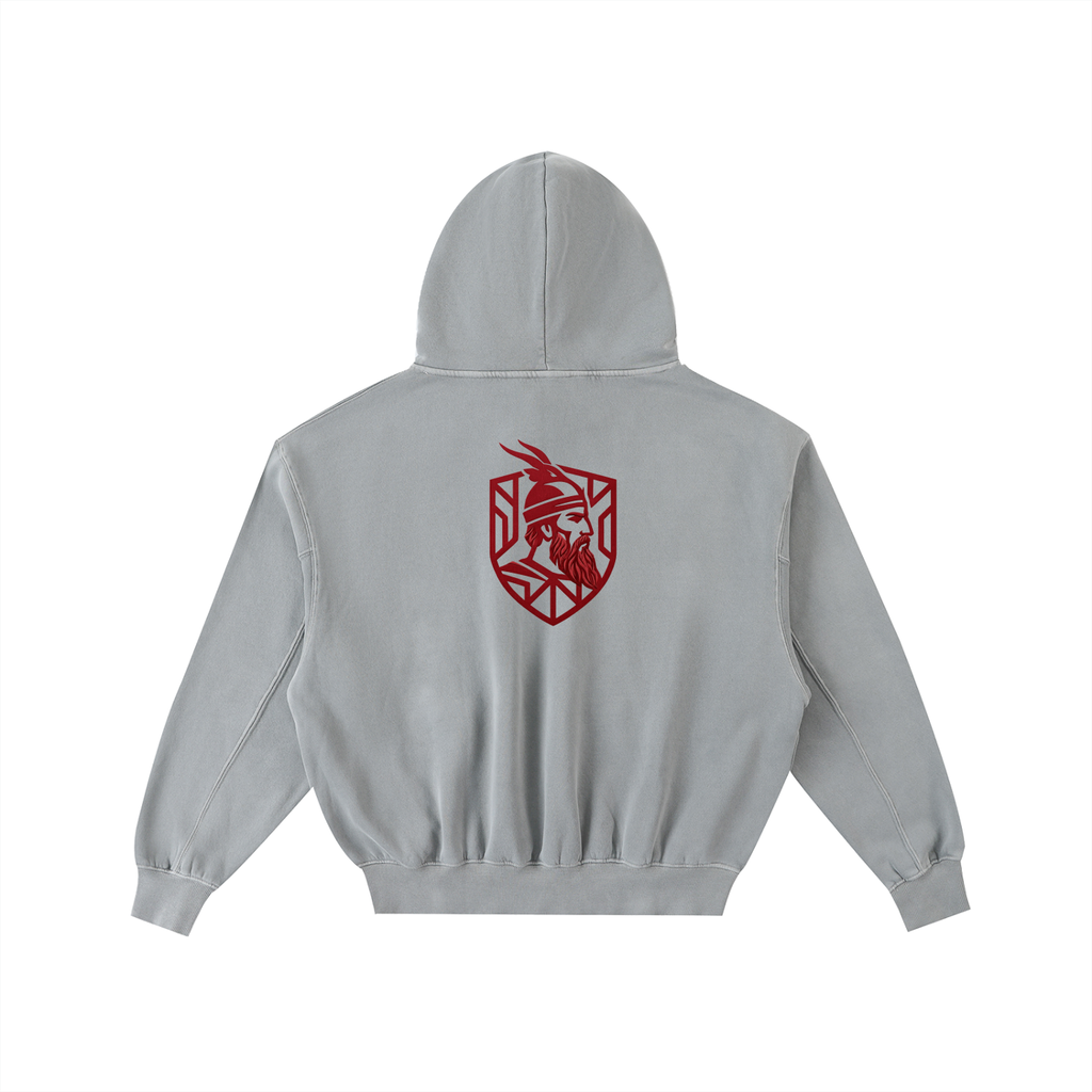 Frayed Enzyme Washed Fleece Hoodie