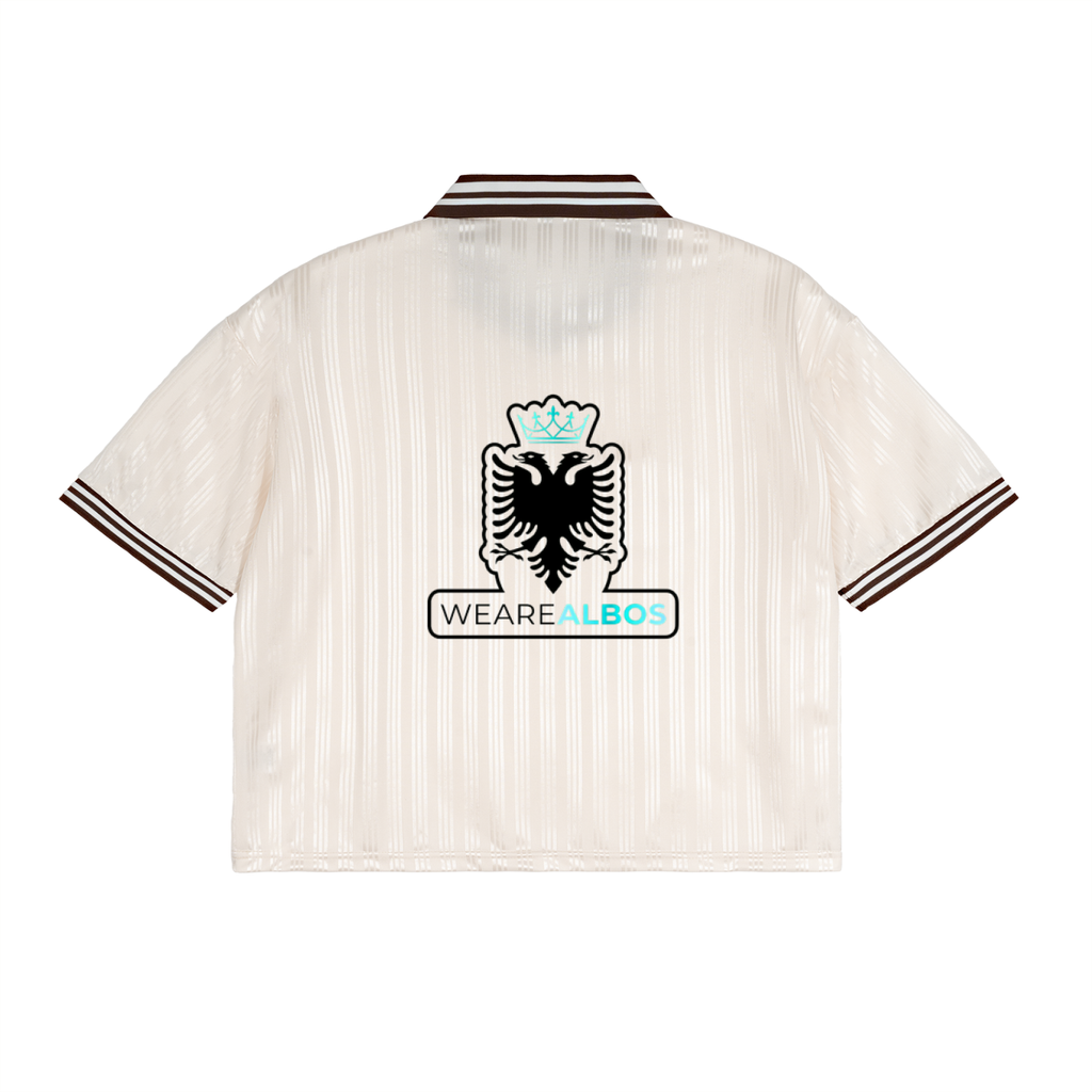 Contrast Stripes Polo Collar T-Shirt (Oversized)