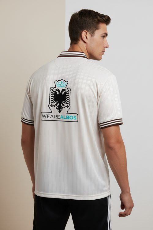 Contrast Stripes Polo Collar T-Shirt (Oversized)