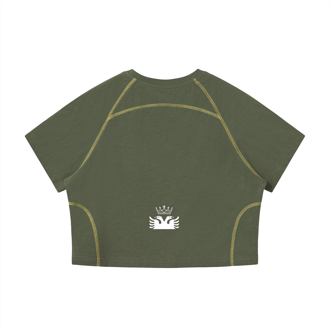 Women's Contrast Stitch Raglan Crop T-Shirt