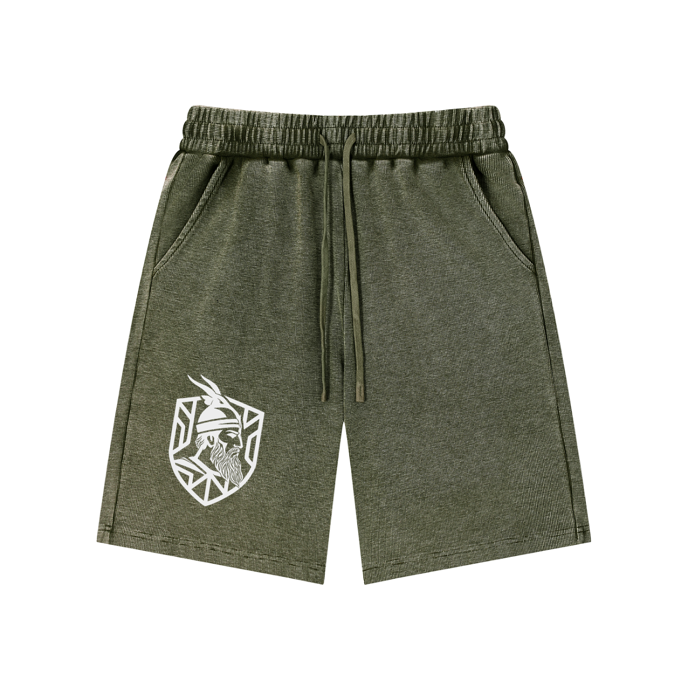 Mineral Wash Waffle Knit Shorts (Loose)