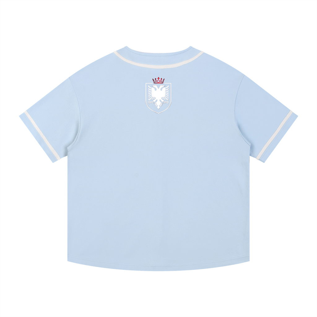 Contrast Piped Button-Up Jersey (Loose)
