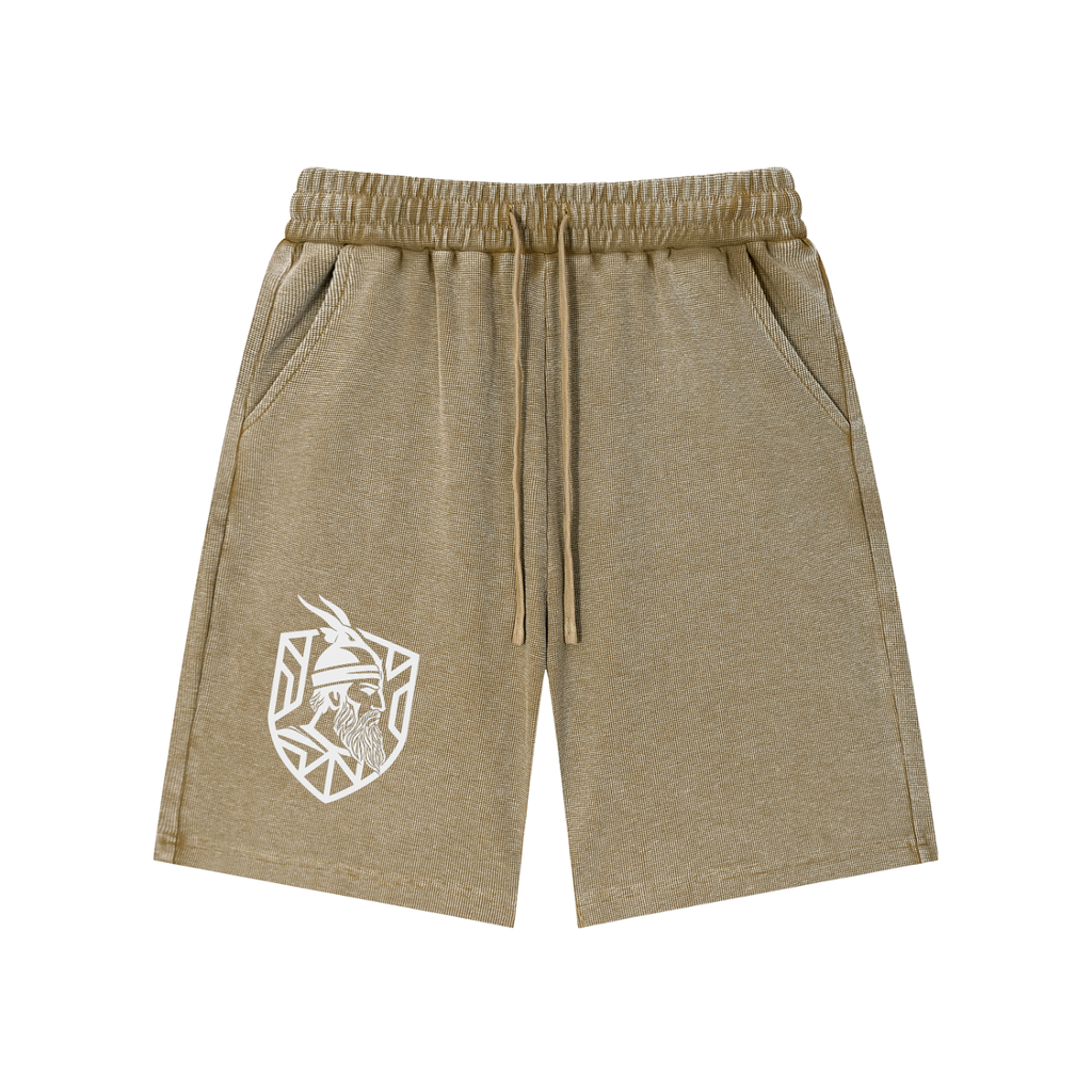 Mineral Wash Waffle Knit Shorts (Loose)