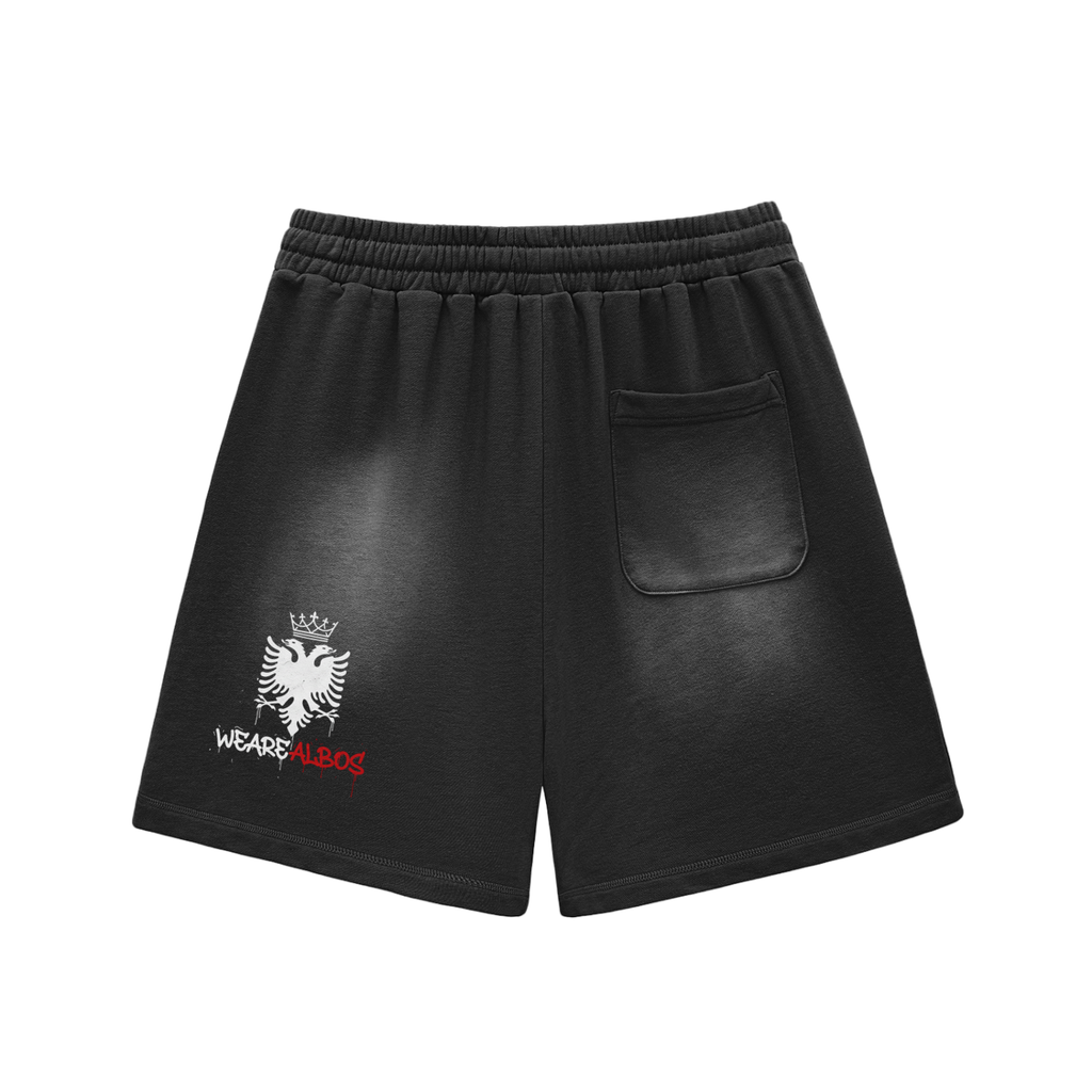 Sun Fade Raw Edge Cotton Shorts (Loose)