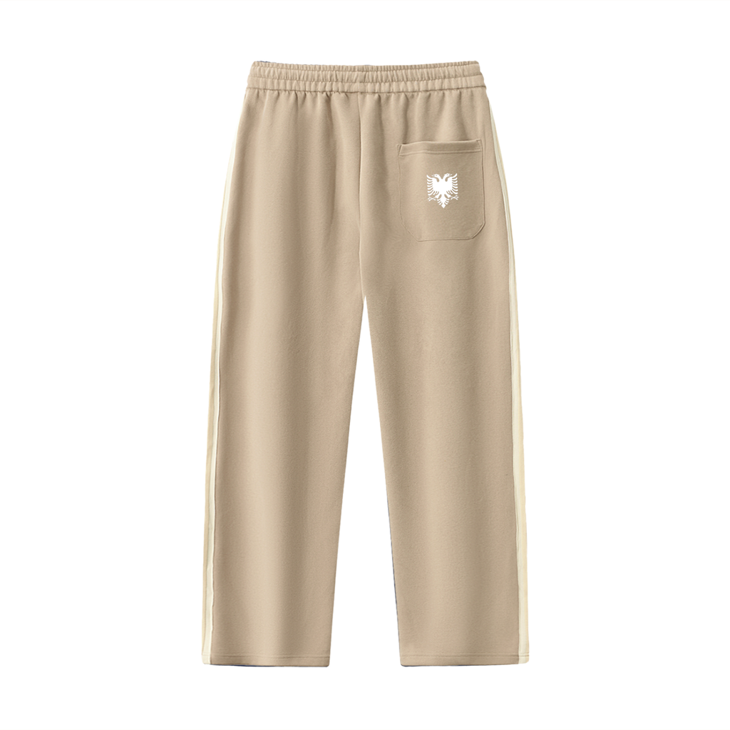 Contrast Side-Stripe Straight-Leg  Pants (Loose)