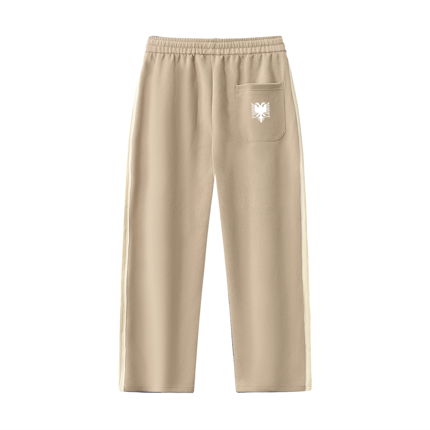 Contrast Side-Stripe Straight-Leg  Pants (Loose)