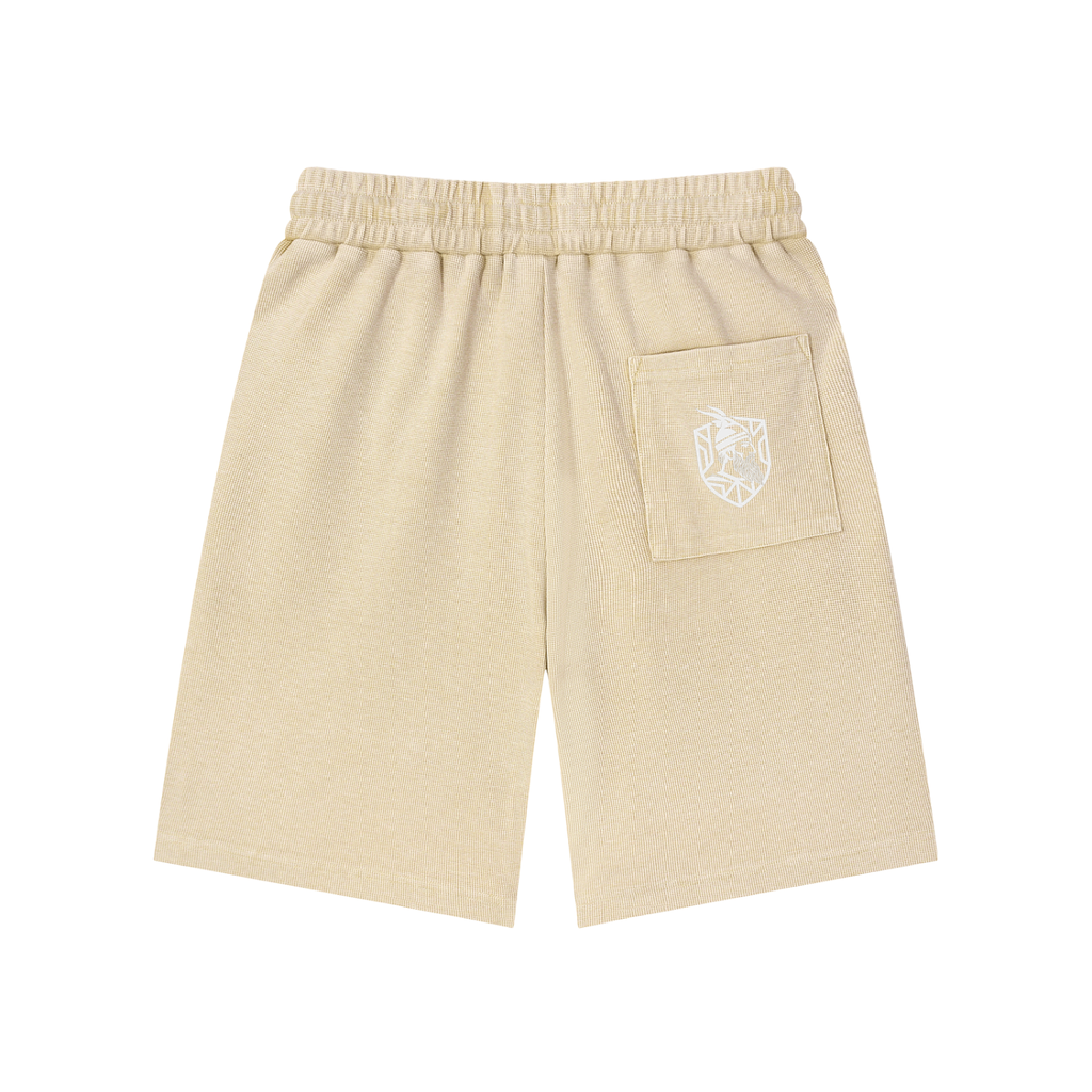 Mineral Wash Waffle Knit Shorts (Loose)