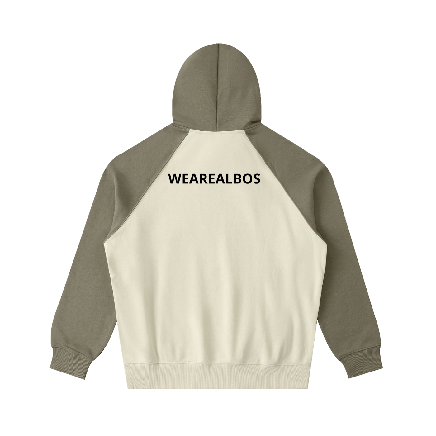 Color-Block Raglan Sleeve Hoodie (Loose)