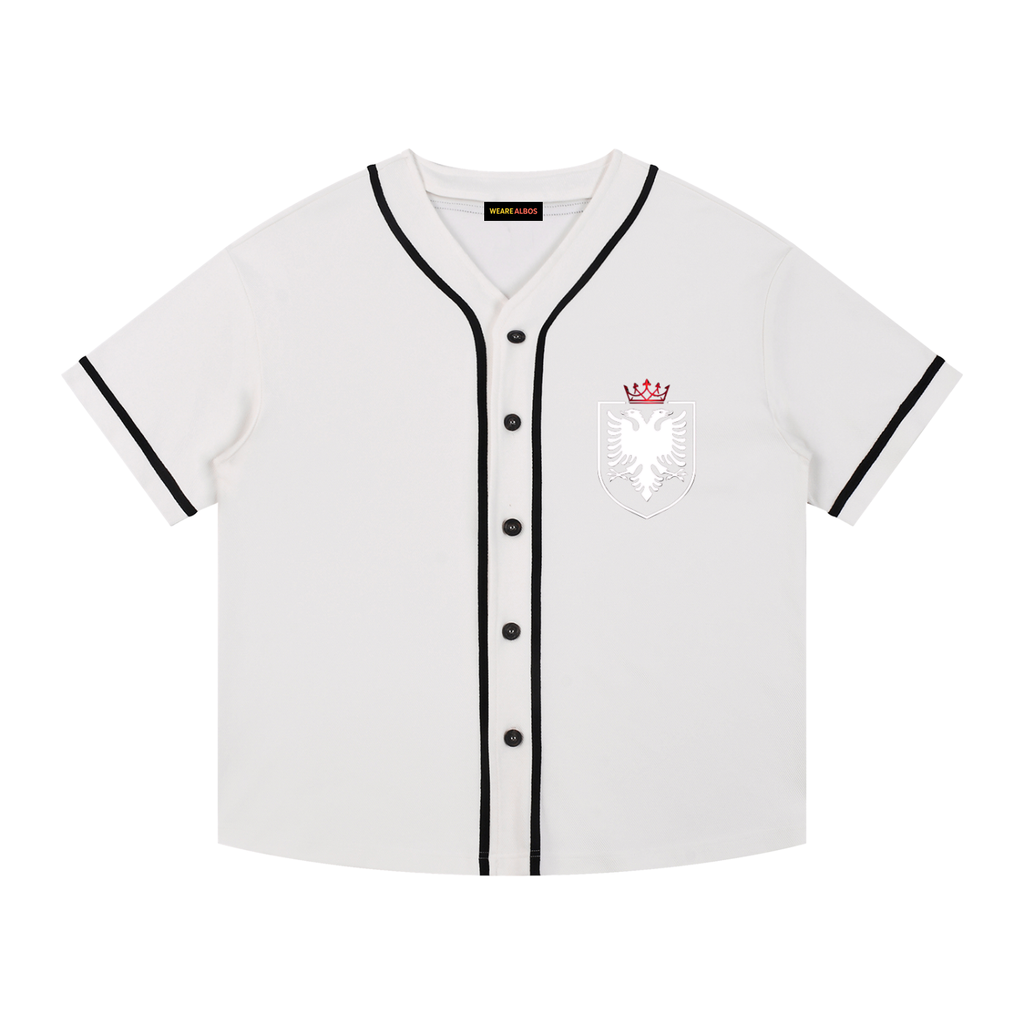 Contrast Piped Button-Up Jersey (Loose)