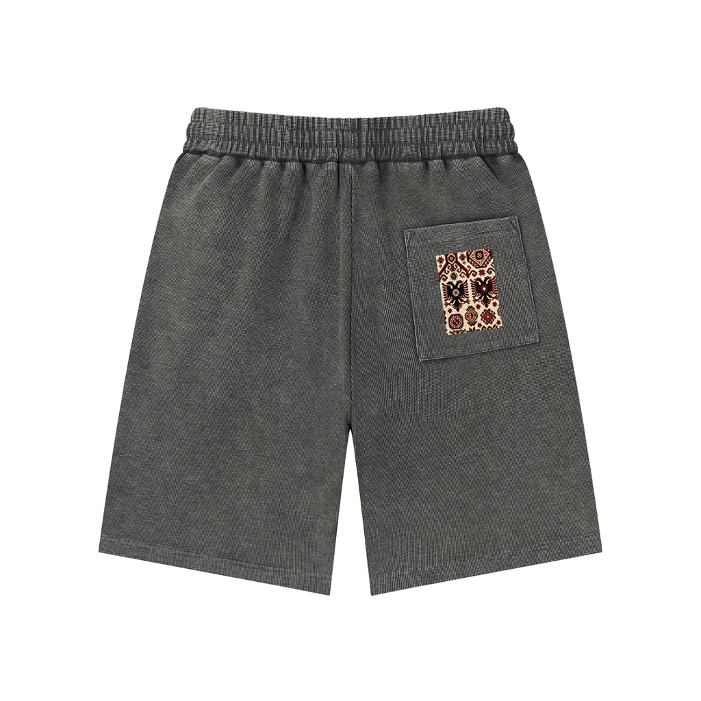 Mineral Wash Waffle Knit Shorts (Loose)