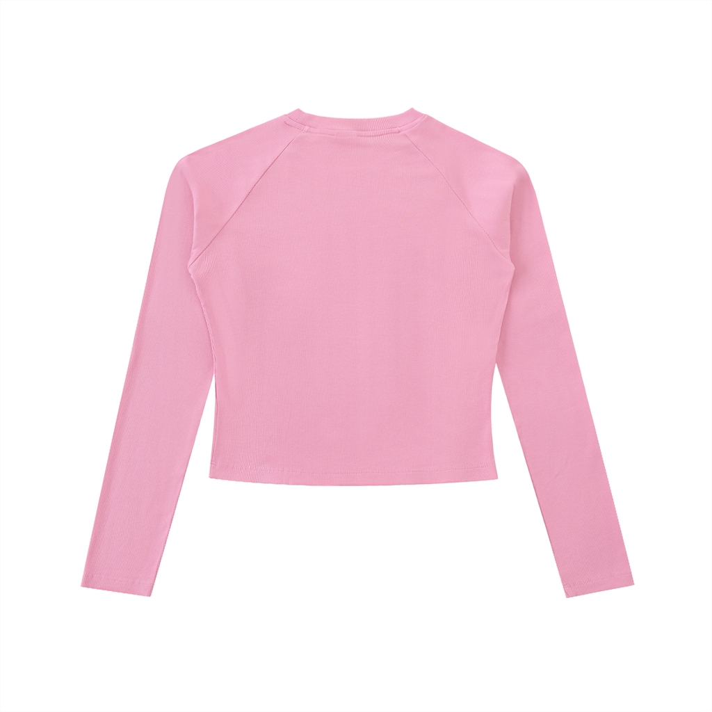 Dyed Washed Raglan Long Sleeve Slim T-Shirt (Bodycon)