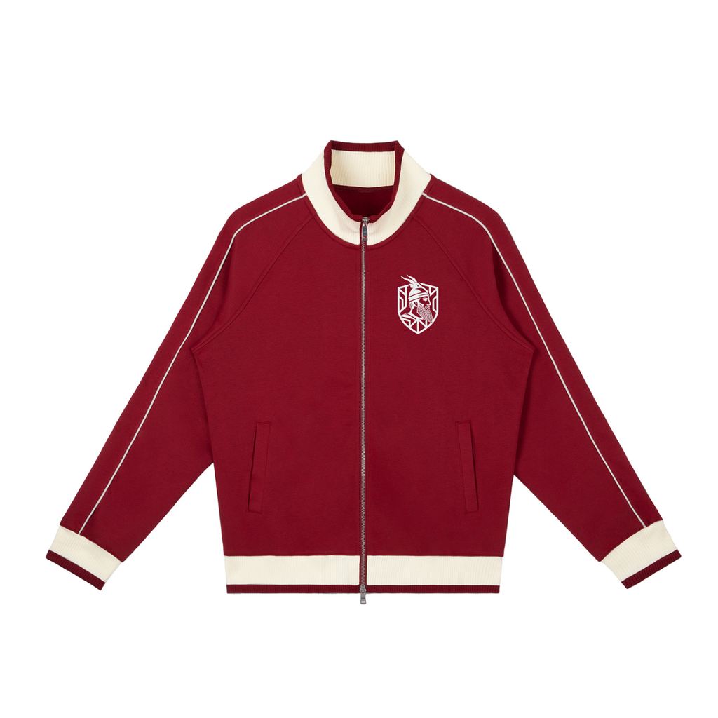 Color Block Raglan Sleeve Zip Track Jacket (Loose)
