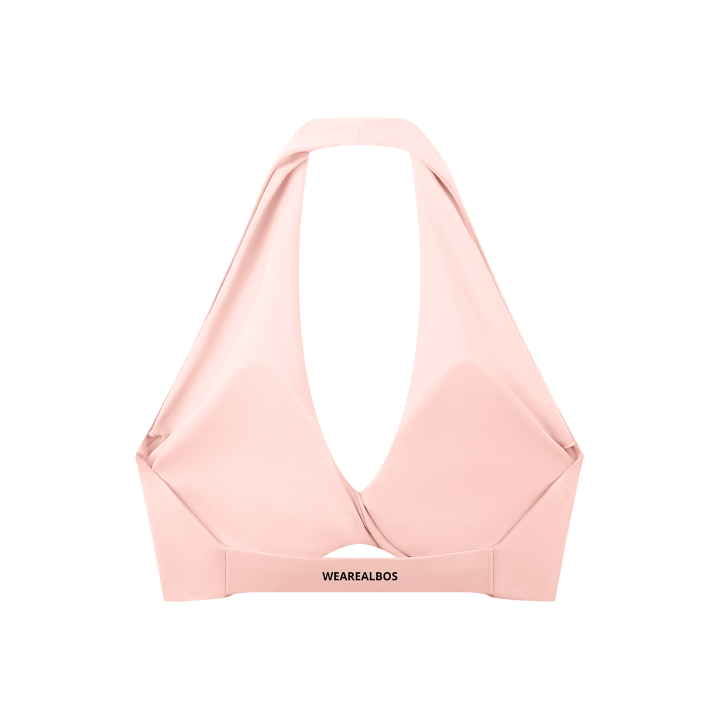 Women's Pleated Halter Sports Bra (Bodycon)