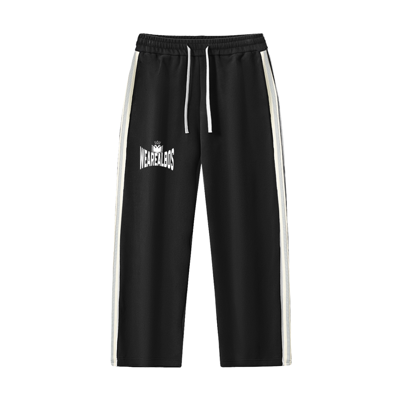 Contrast Side-Stripe Straight-Leg  Pants (Loose)