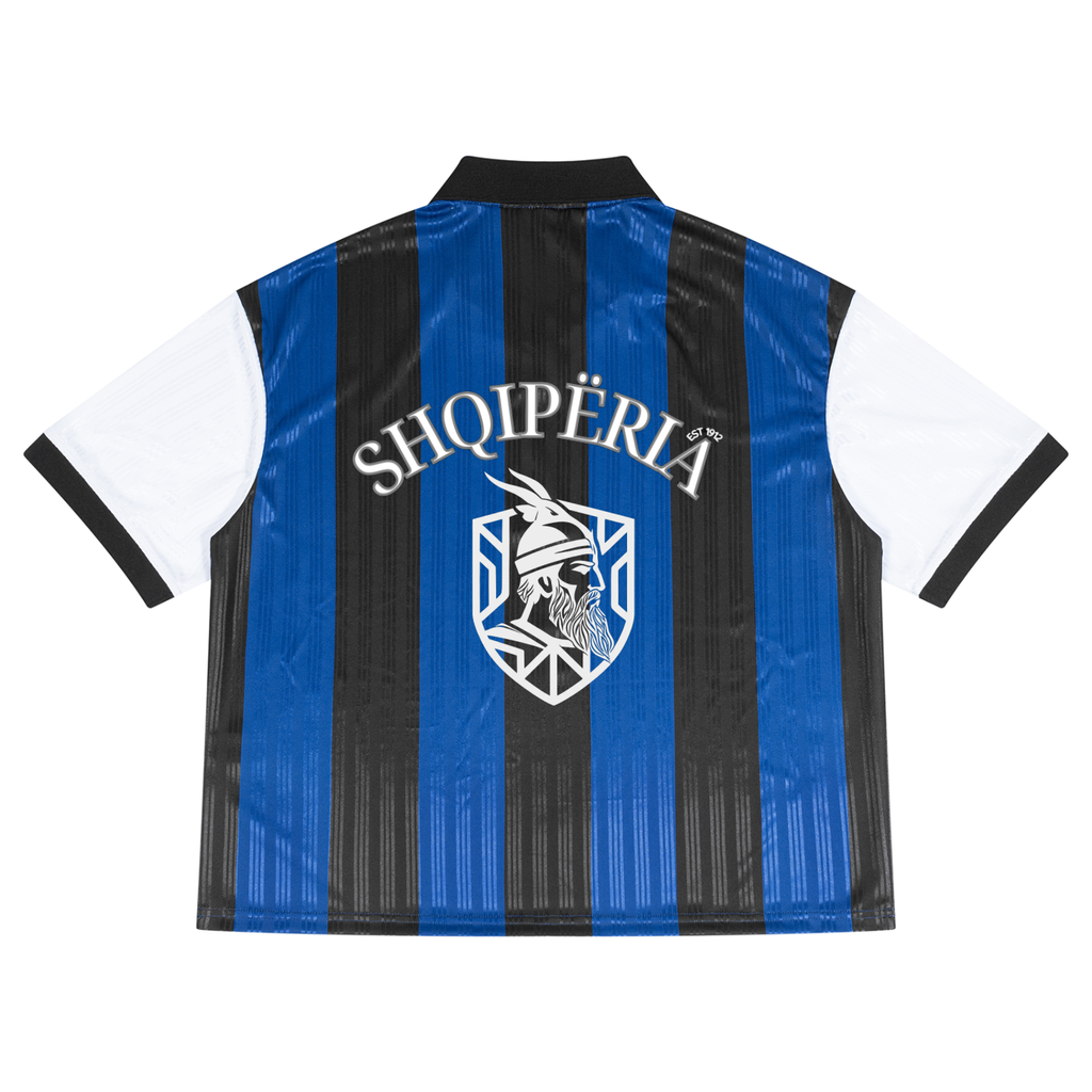 Unisex Boxy Striped Collared Soccer Jersey