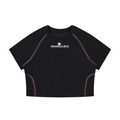 Women's Contrast Stitch Raglan Crop T-Shirt