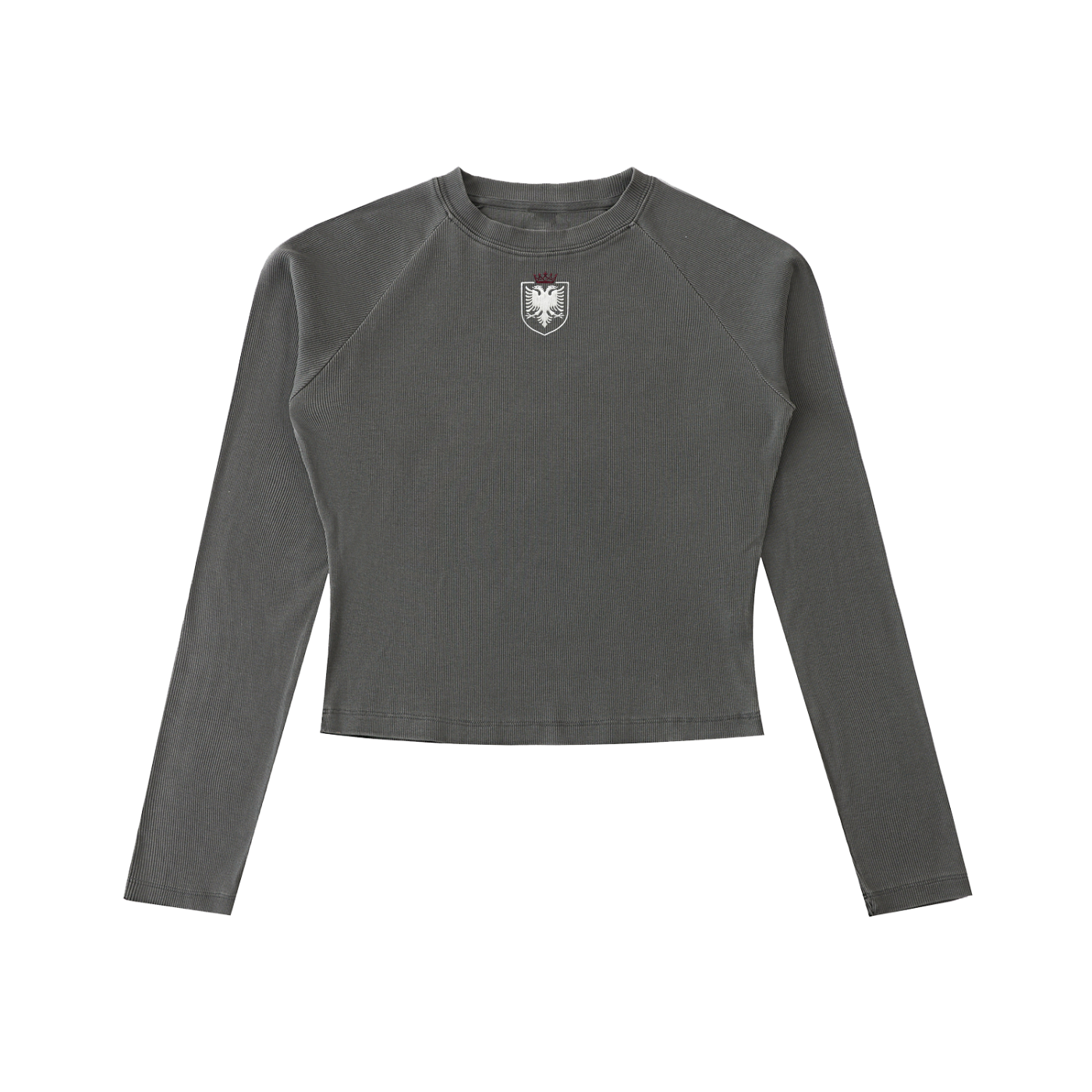Dyed Washed Raglan Long Sleeve Slim T-Shirt (Bodycon)