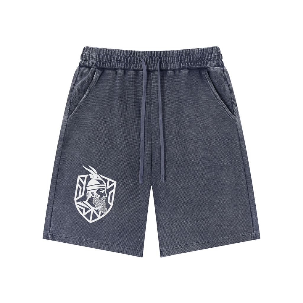 Mineral Wash Waffle Knit Shorts (Loose)