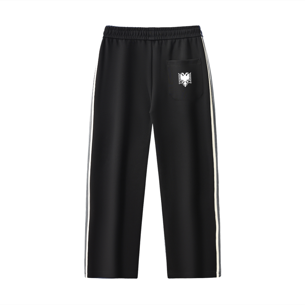 Contrast Side-Stripe Straight-Leg  Pants (Loose)